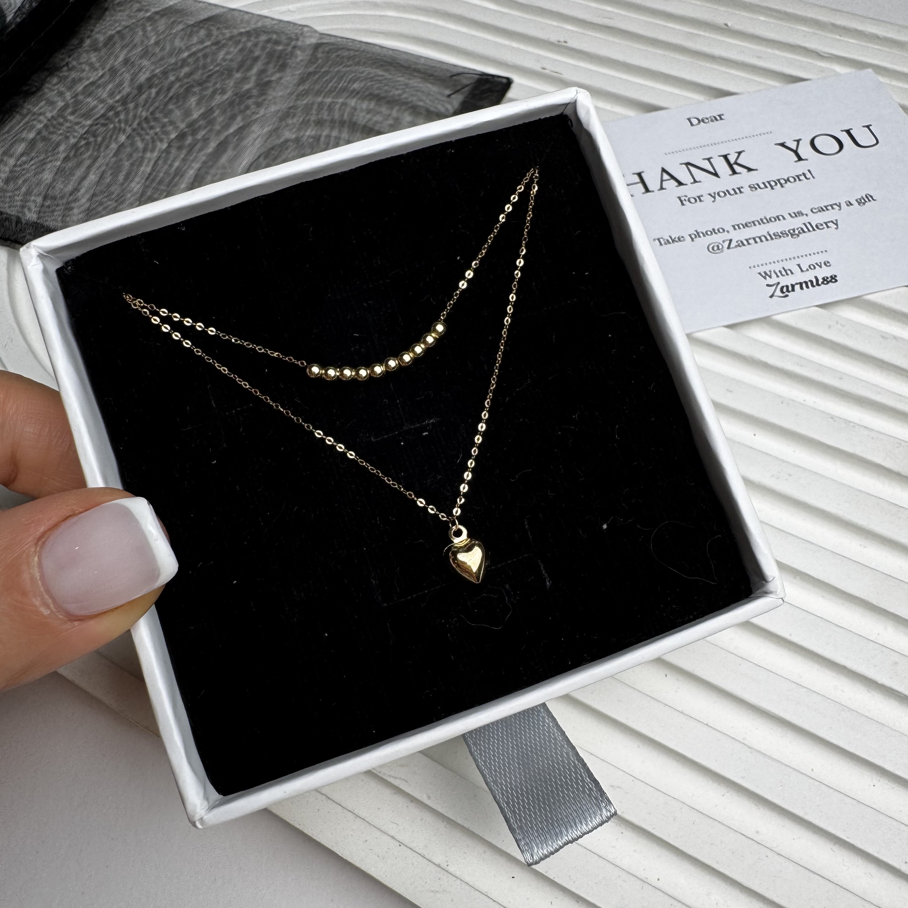 گردنبند لوکس گوی و قلب 0502